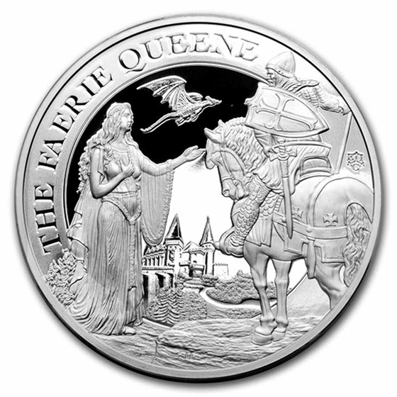 2022 St. Helena 5 oz Silver Faerie Queene Una & Redcrosse Proof 2022 St. Helena 5 oz Silver Faerie Queene Una & Redcrosse Proof