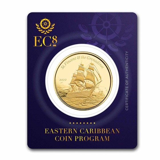 2022 St. Vincent & The Grenadines 1 oz Gold Warship BU 2022 St. Vincent & The Grenadines 1 oz Gold Warship BU