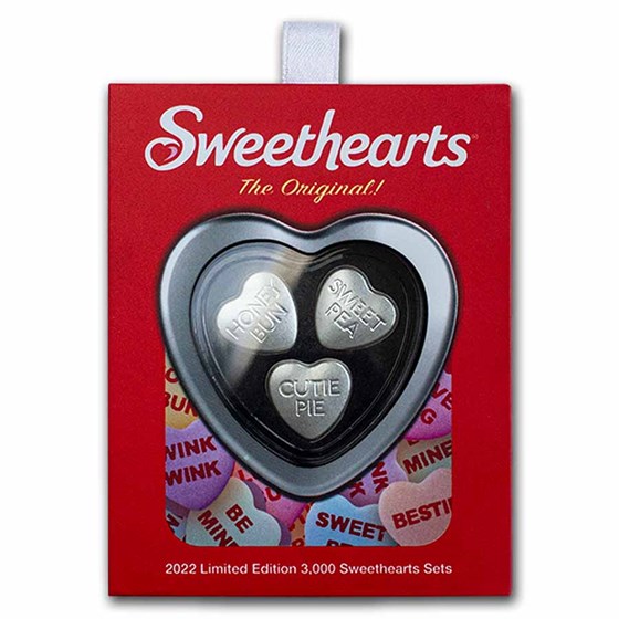 2022 Sweethearts® Gift Set w/Case & 3x 10g Silver Hearts 2022 Sweethearts® Gift Set w/Case & 3x 10g Silver Hearts