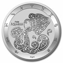 2022 Tokelau 1 oz Silver $5 Zodiac Series: Aquarius BU