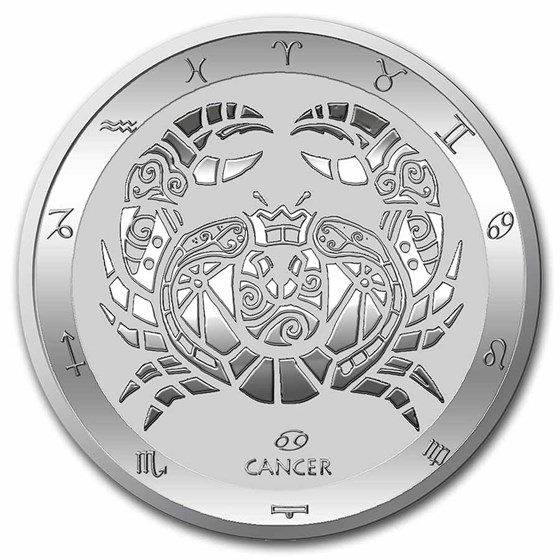 2022 Tokelau 1 oz Silver $5 Zodiac Series: Cancer BU