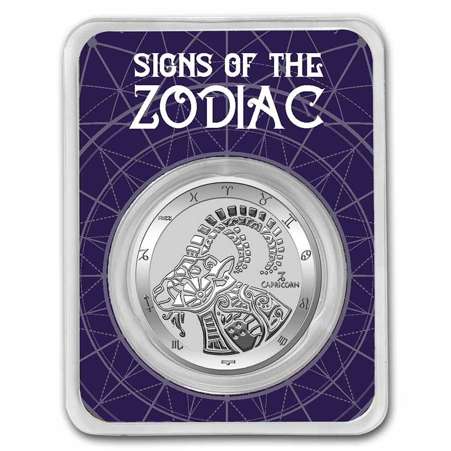 2022 Tokelau 1 oz Silver $5 Zodiac Series: Capricorn BU (TEP)