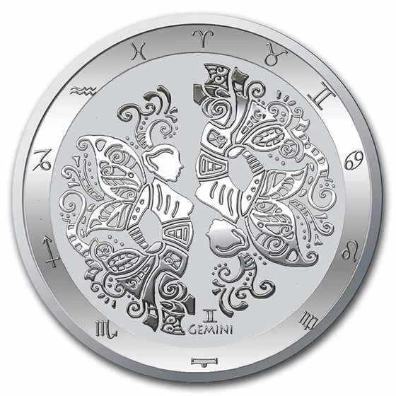 2022 Tokelau 1 oz Silver $5 Zodiac Series: Gemini BU