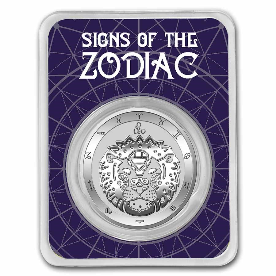 2022 Tokelau 1 oz Silver $5 Zodiac Series: Leo BU (TEP)