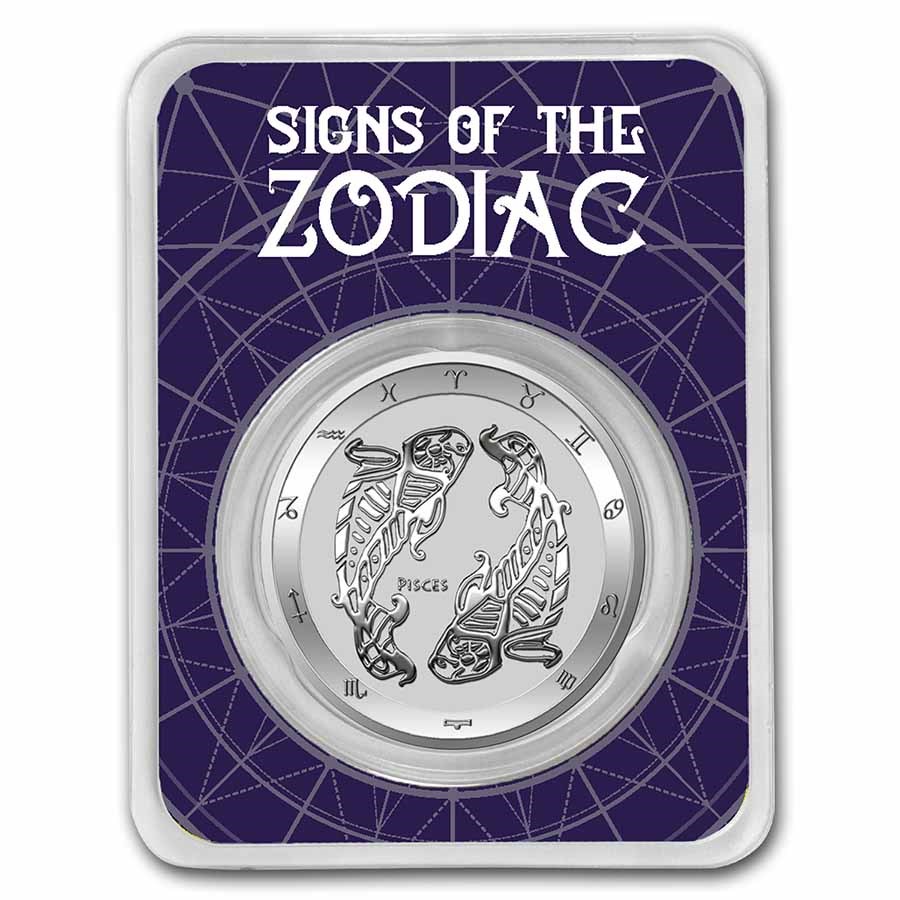 2022 Tokelau 1 oz Silver $5 Zodiac Series: Pisces BU (TEP)