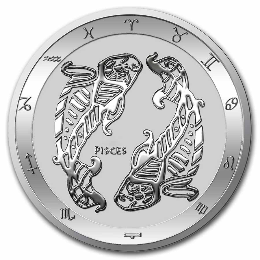 2022 Tokelau 1 oz Silver $5 Zodiac Series: Pisces BU