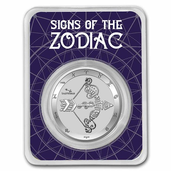 2022 Tokelau 1 oz Silver $5 Zodiac Series: Sagittarius BU (TEP)