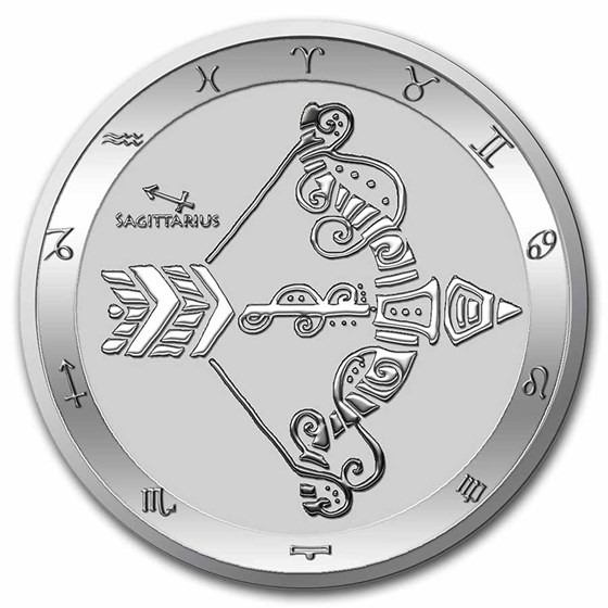 2022 Tokelau 1 oz Silver $5 Zodiac Series: Sagittarius BU
