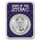 2022 Tokelau 1 oz Silver $5 Zodiac Series: Scorpio BU (TEP)