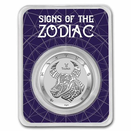 2022 Tokelau 1 oz Silver $5 Zodiac Series: Taurus BU (TEP) 2022 Tokelau 1 oz Silver $5 Zodiac Series: Taurus BU (TEP)