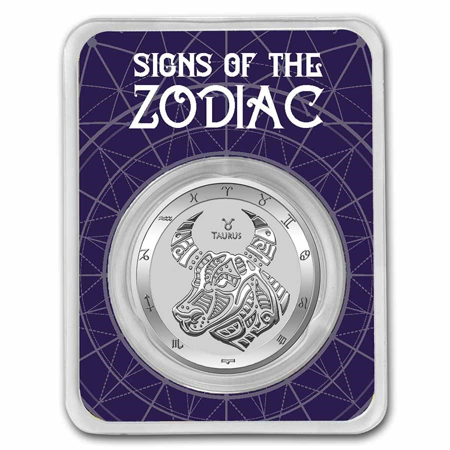 2022 Tokelau 1 oz Silver $5 Zodiac Series: Taurus BU (TEP)