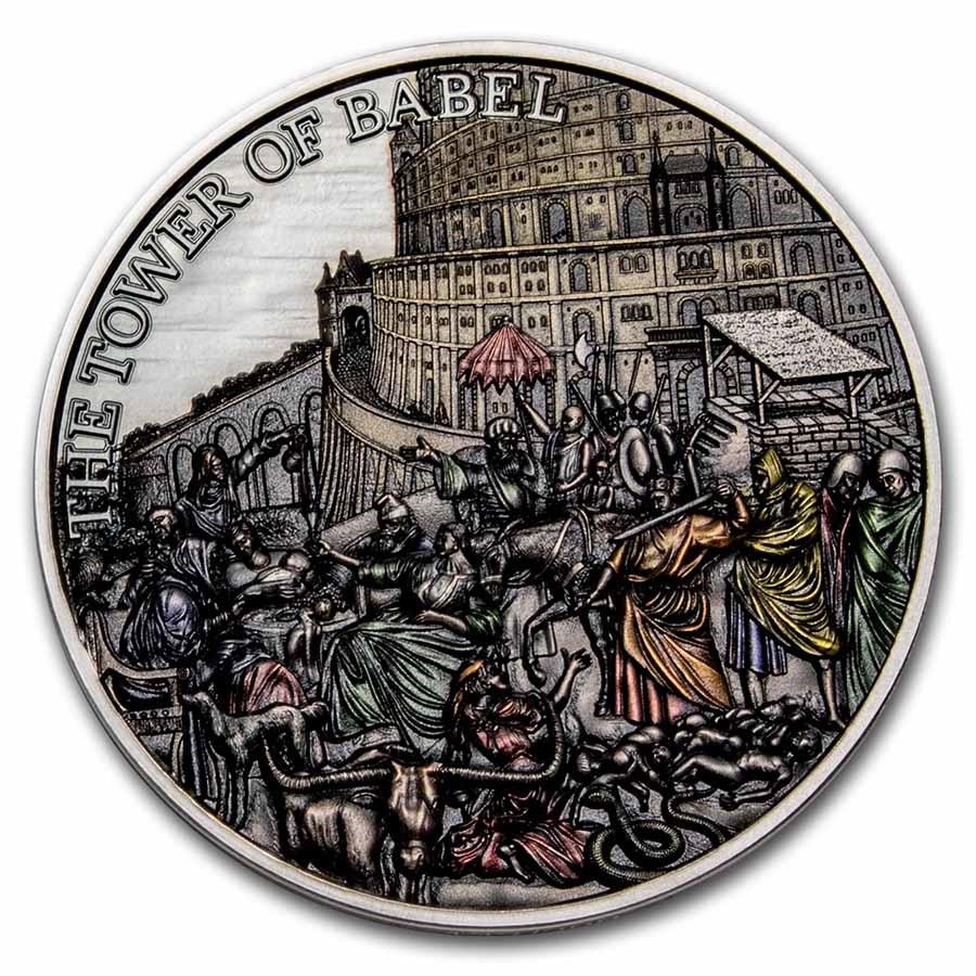 2022 Tokelau 5 oz Silver Antique The Tower of Babel