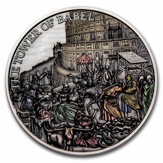 2022 Tokelau 5 oz Silver Antique The Tower of Babel 2022 Tokelau 5 oz Silver Antique The Tower of Babel