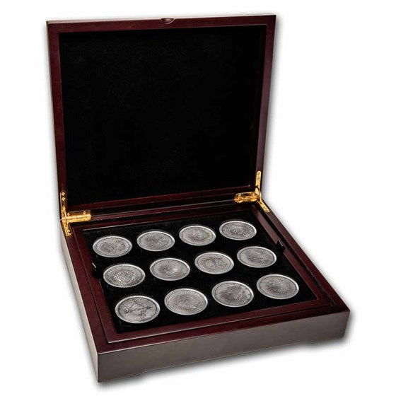 2022 Tokelau Silver Signs of Zodiac Series 12-coin Antique Set 2022 Tokelau Silver Signs of Zodiac Series 12-coin Antique Set