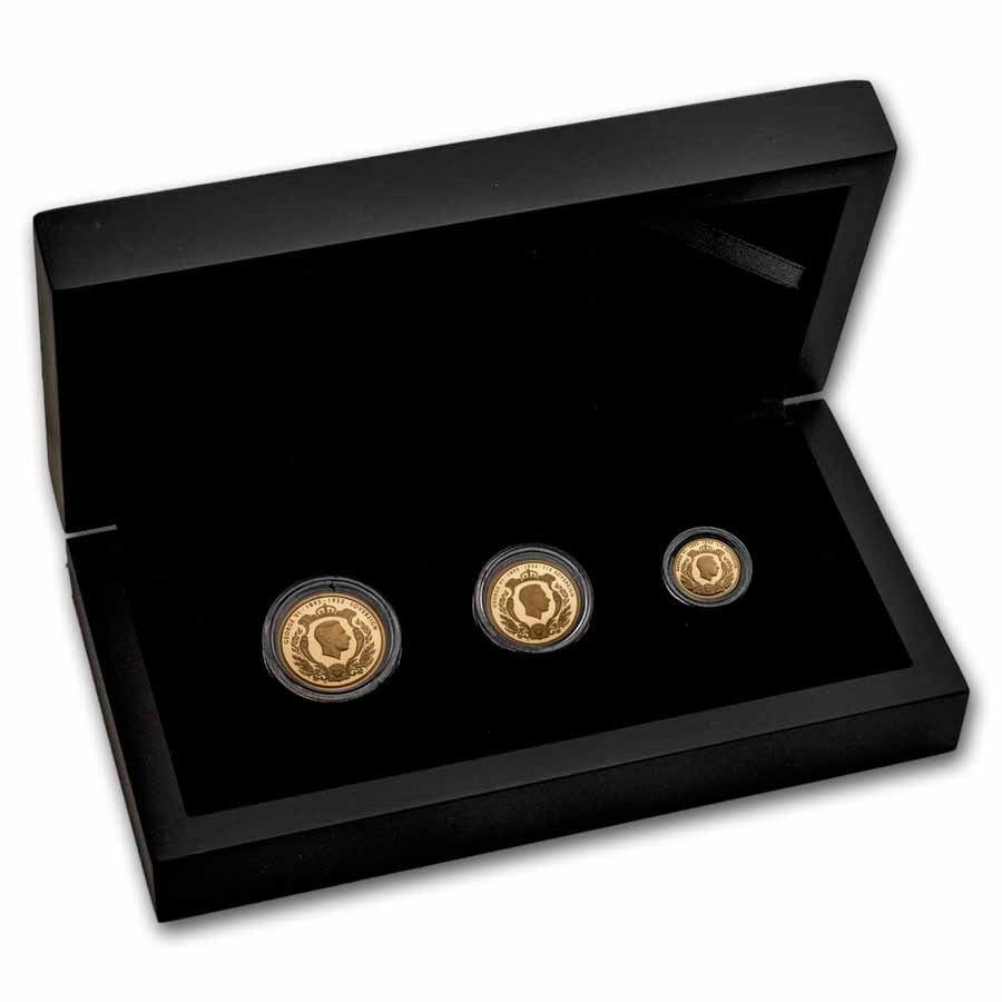 2022 Tristan Da Cunha King George VI Gold Sovereign 3-Coin Set