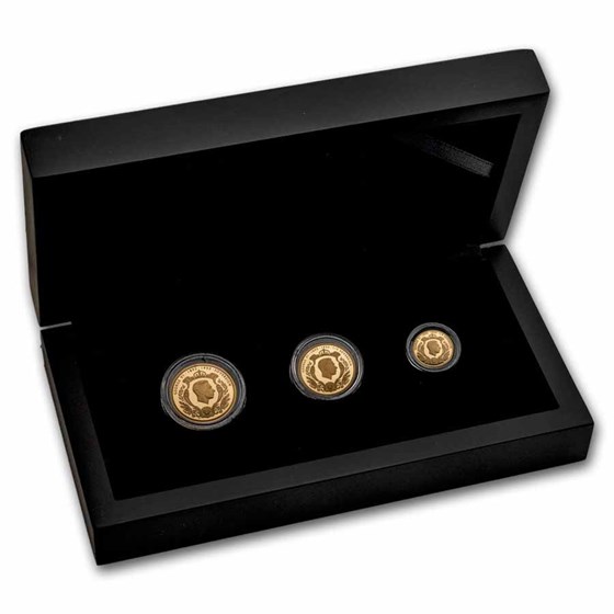 2022 Tristan Da Cunha King George VI Gold Sovereign 3-Coin Set 2022 Tristan Da Cunha King George VI Gold Sovereign 3-Coin Set