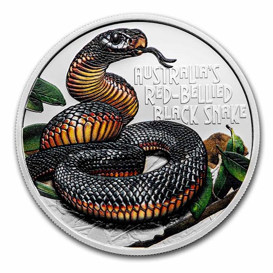2022 TUV 1 oz Ag Red-Bellied Black Snake Deadly & Dangerous Prf 2022 TUV 1 oz Ag Red-Bellied Black Snake Deadly & Dangerous Prf