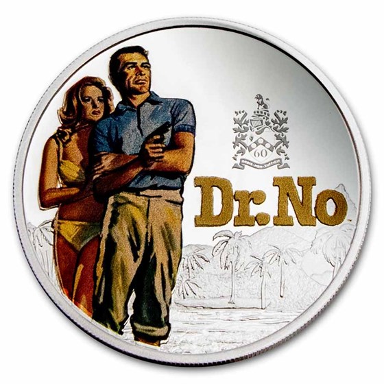 2022 TUV 1 oz Silver 007 James Bond 60th Anniv Dr. No 2022 TUV 1 oz Silver 007 James Bond 60th Anniv Dr. No