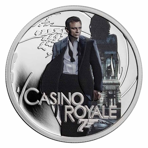 2022 Tuvalu 1/2 oz Silver 007 James Bond Movie Casino Real