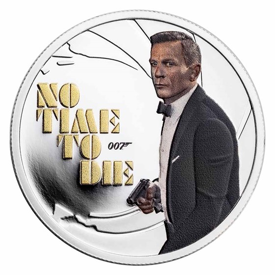 2022 Tuvalu 1/2 oz Silver 007 James Bond Movie No Time To Die