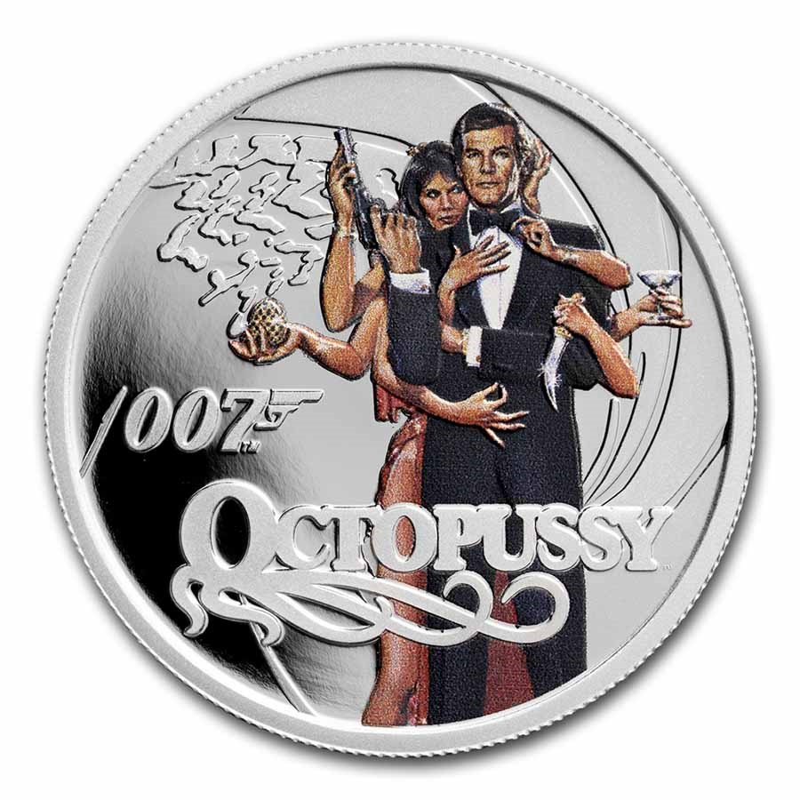 2022 Tuvalu 1/2 oz Silver 007 James Bond Movie Octopussy