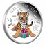 2022 Tuvalu 1/2 oz Silver Lunar Baby Tiger Proof (Colorized)