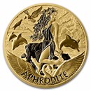 2022 Tuvalu 1 oz Gold Gods of Olympus BU (Aphrodite, w/ COA)