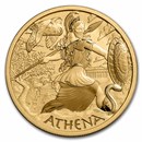 2022 Tuvalu 1 oz Gold Gods of Olympus BU (Athena, w/ COA)