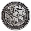 2022 Tuvalu 1 oz Silver Black Flag Antiqued (The Rising Sun)