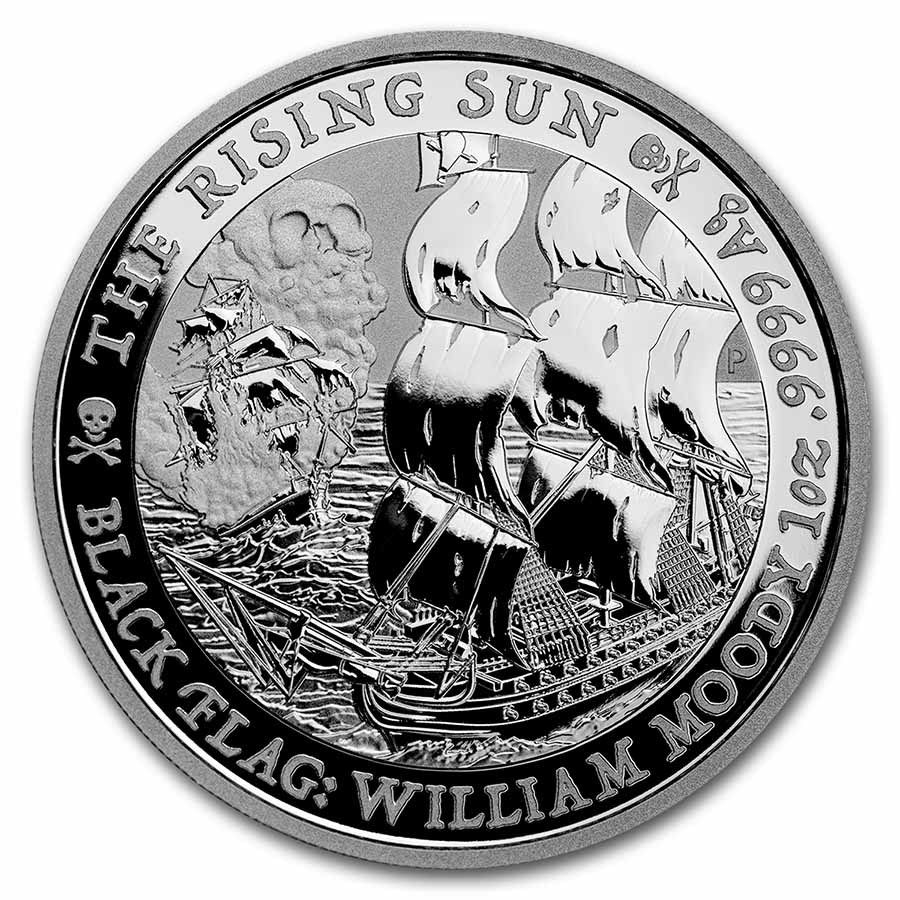 2022 Tuvalu 1 oz Silver Black Flag (The Rising Sun)