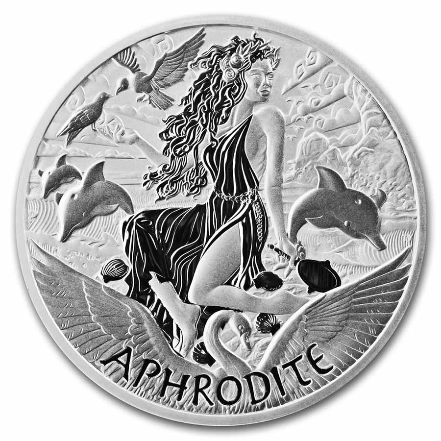 2022 Tuvalu 1 oz Silver Gods of Olympus BU (Aphrodite)