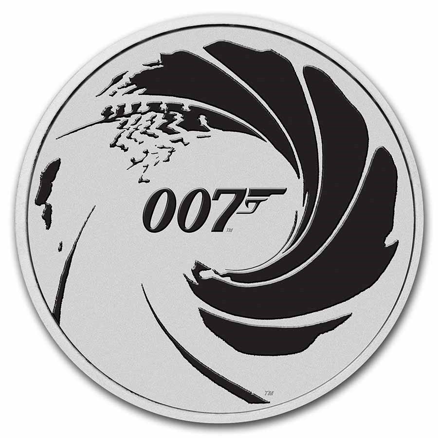 2022 Tuvalu 1 oz Silver James Bond 007 BU