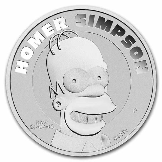 2022 Tuvalu 1 oz Silver The Simpsons: Homer Simpson BU