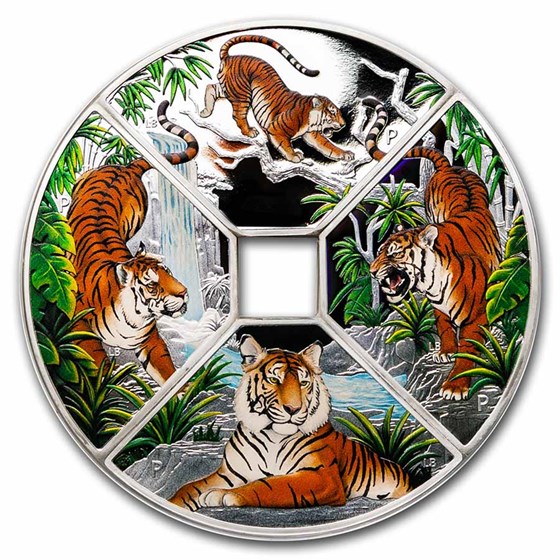 2022 Tuvalu 1 oz Silver Year of the Tiger Quadrant Proof 2022 Tuvalu 1 oz Silver Year of the Tiger Quadrant Proof