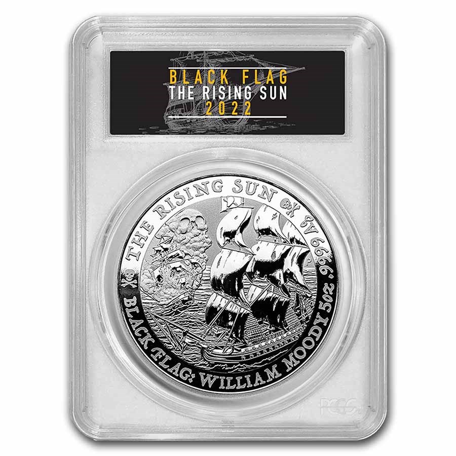 2022 Tuvalu 5 oz Silver The Rising Sun MS-70 PCGS (FS)