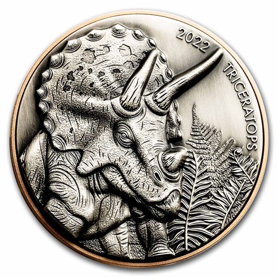 2022 Vanuatu Silver and Copper Triceratops 2022 Vanuatu Silver and Copper Triceratops