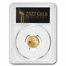 2022-W 1/10 oz Proof Gold Eagle PR-70 PCGS (First Day, Black)