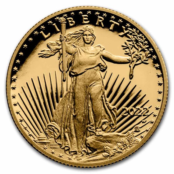 2022-W 1/2 oz Proof American Gold Eagle (w/Box & COA)