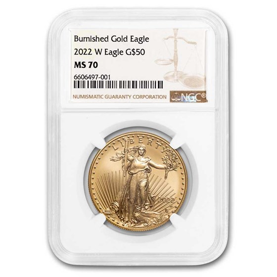 2022-W 1 oz Burnished Gold Eagle MS-70 NGC 2022-W 1 oz Burnished Gold Eagle MS-70 NGC