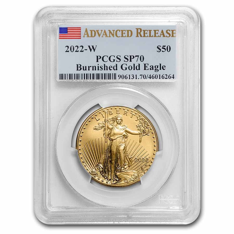 2022-W 1 oz Burnished Gold Eagle SP-70 PCGS (Advanced Release)
