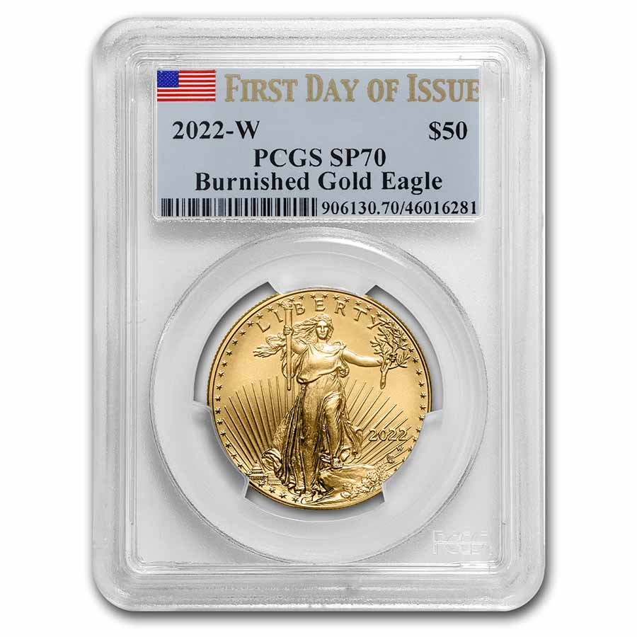 2022-W 1 oz Burnished Gold Eagle SP-70 PCGS (First Day of Issue)