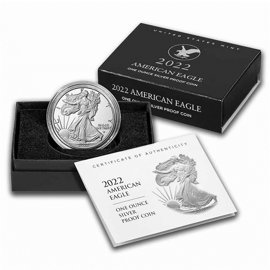 2022-W 1 oz Proof American Silver Eagle (w/Box & COA)