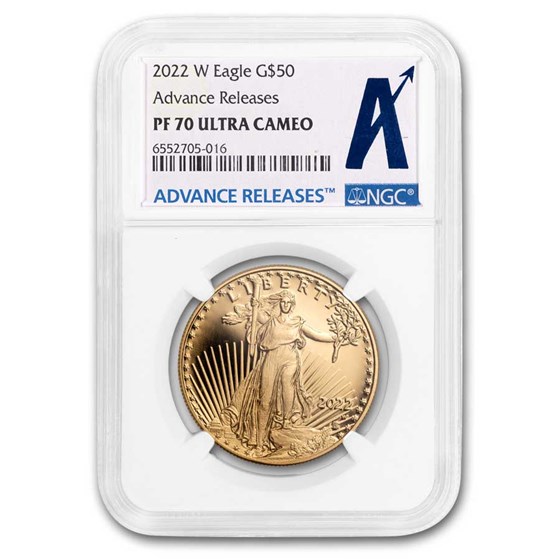2022-W 1 oz Proof Gold Eagle PF-70 NGC (Advance Releases) 2022-W 1 oz Proof Gold Eagle PF-70 NGC (Advance Releases)