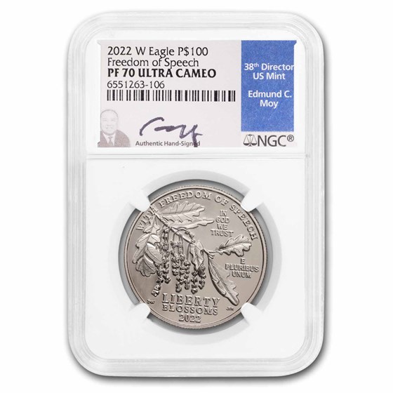 2022-W 1 oz Proof Platinum Eagle PF-70 NGC (Moy) 2022-W 1 oz Proof Platinum Eagle PF-70 NGC (Moy)