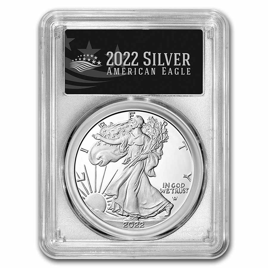 2022-W 1 oz Proof Silver American Eagle PR-70 PCGS (FDI, Black)