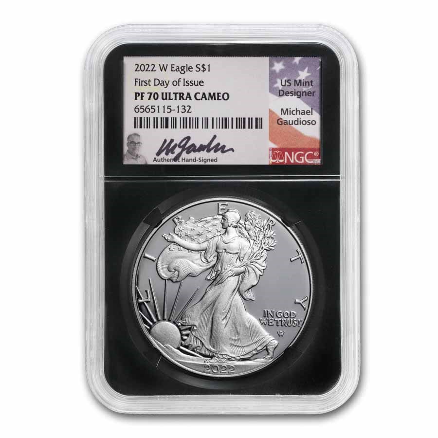 2022-W 1 oz Proof Silver Eagle PF-70 NGC (FDI, Gaudioso)