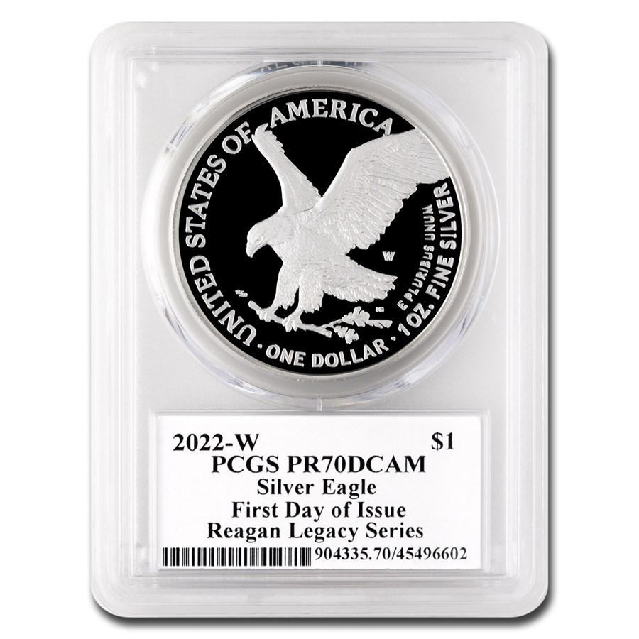2022-W 1 oz Proof Silver Eagle PR-70 PCGS (First Day, Reagan)