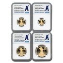 2022-W 4-Coin Proof Gold Eagle Set PF-70 NGC (Advanced Release)