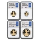 2022-W 4-Coin Proof Gold Eagle Set PF-70 NGC (Moy)