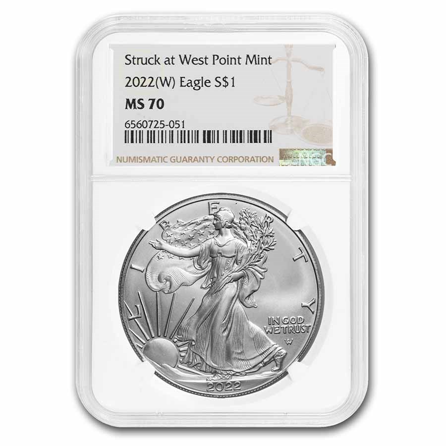 2022-(W) American Silver Eagle MS-70 NGC (Brown Label)